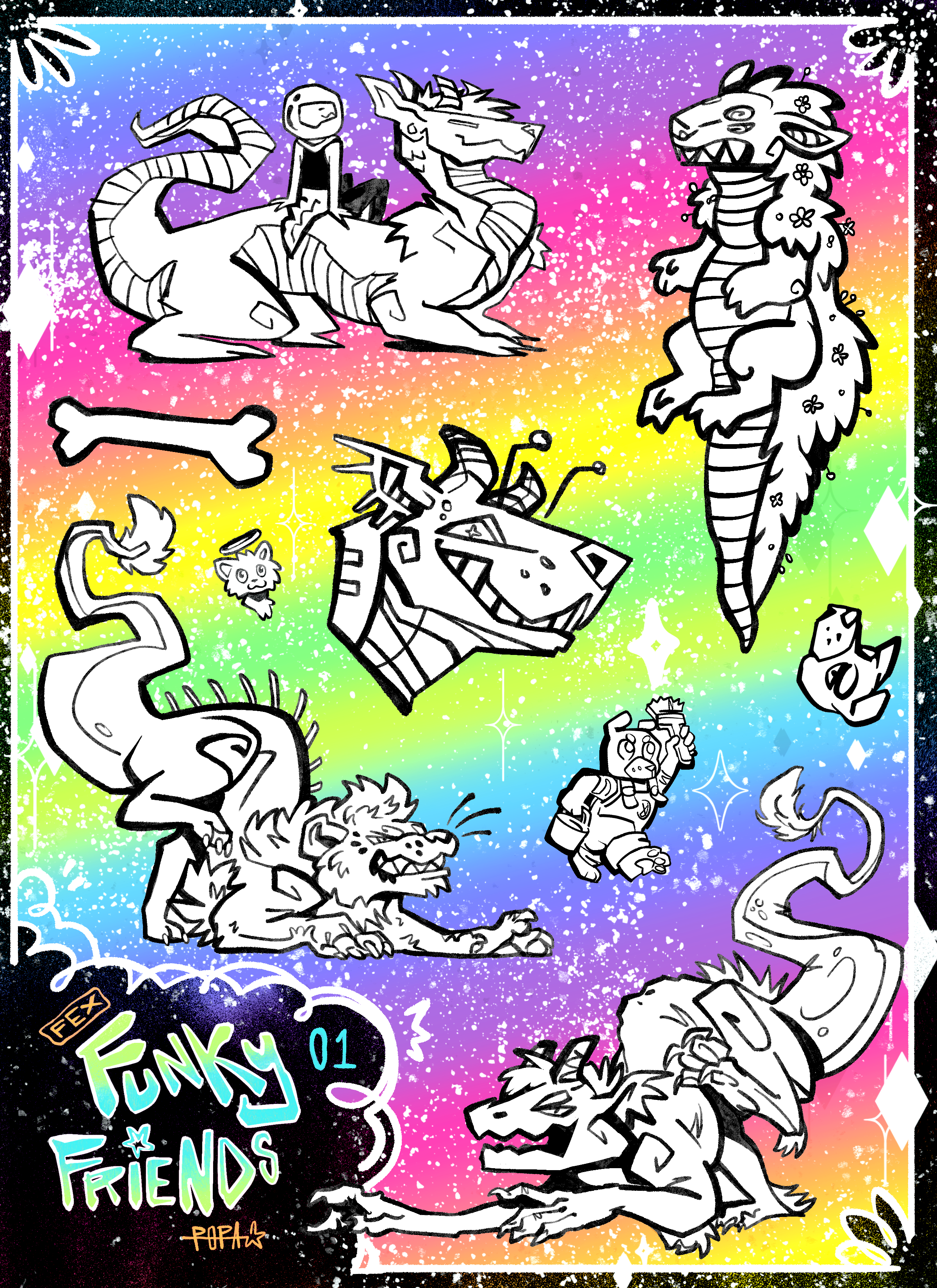 Funky Friends Sticker Sheet