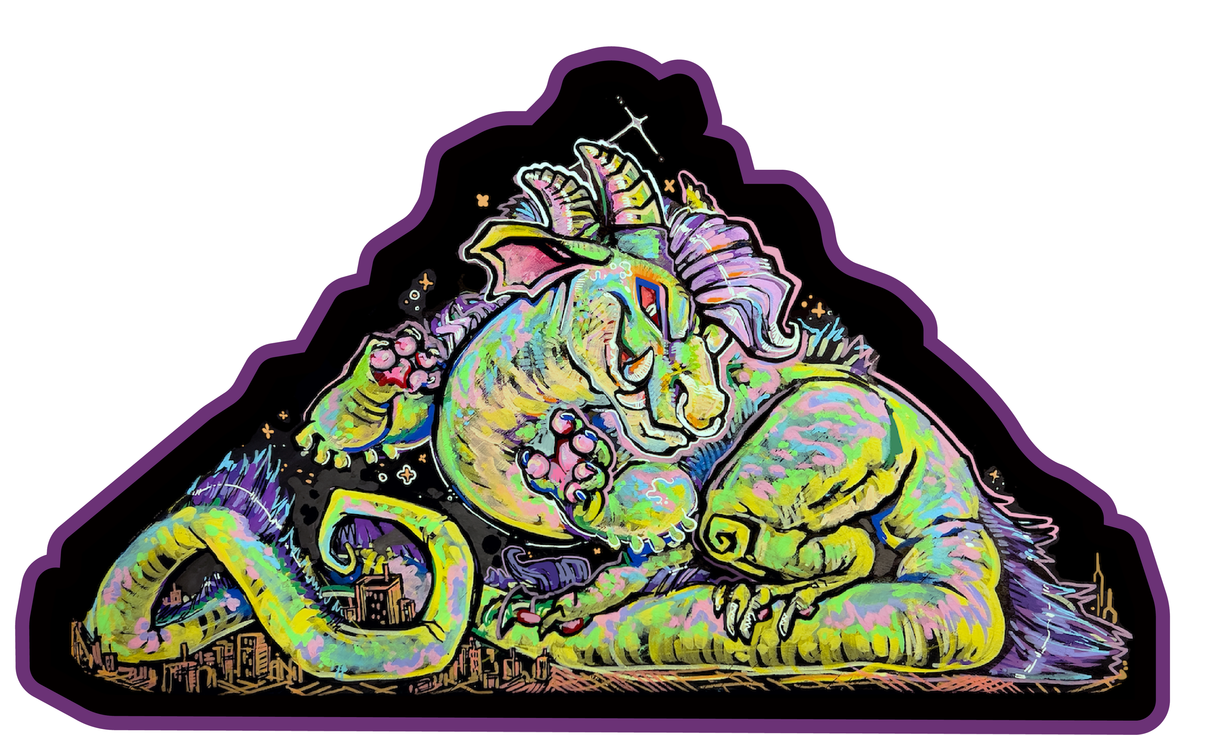 Purple Kaiju Sticker